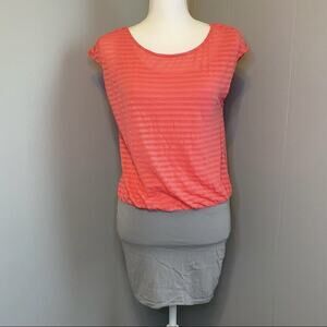 Guess Women Dress Size Small Pink Stripe & Gray Mini Pullover
